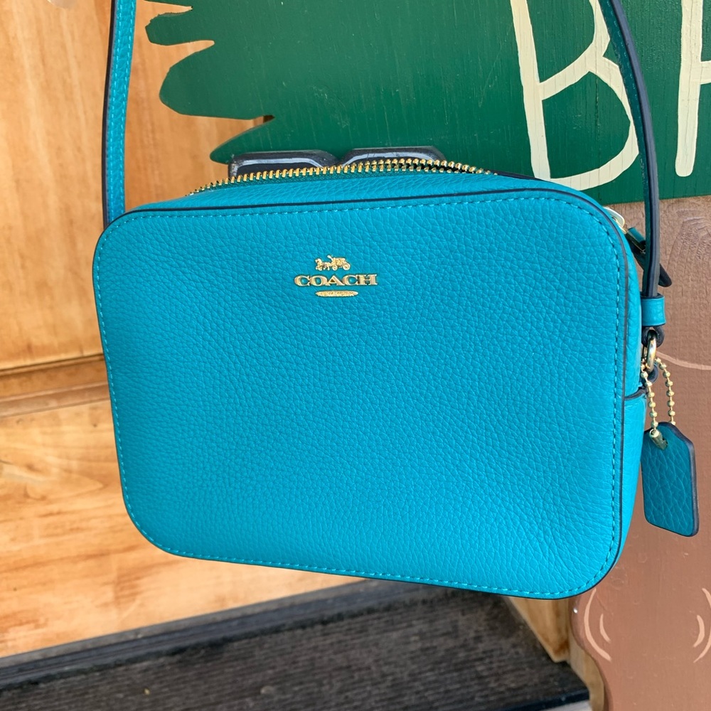 Coach Crossbody Purse teal blue turquoise